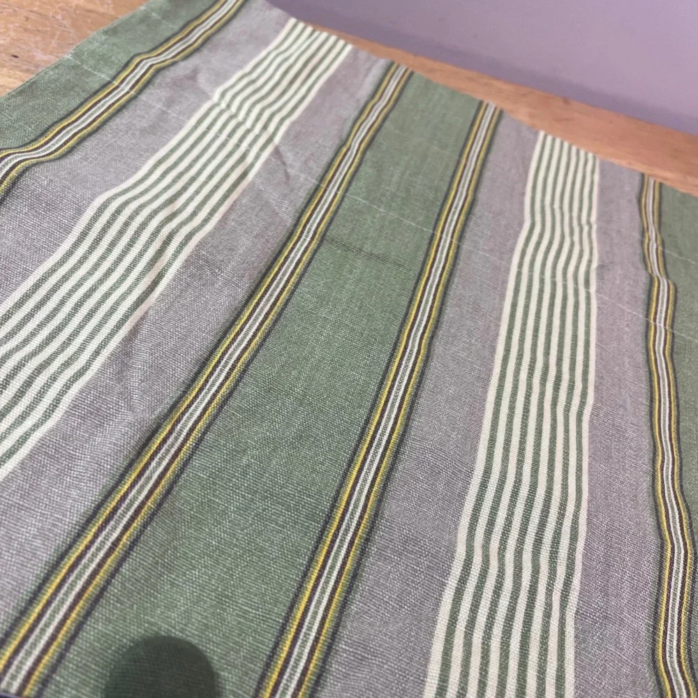 Waverly Home Classics Green Striped Scalloped Double Valance 40x18